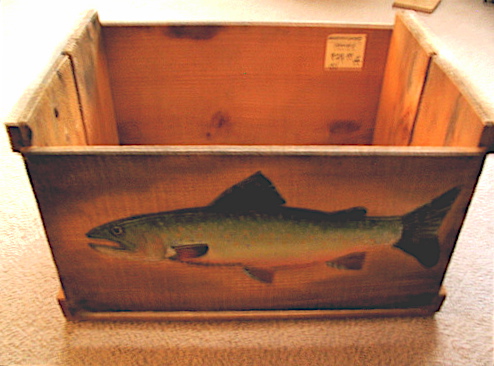 Antique Crate with Trout