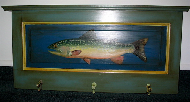 Coat Rack with Rainbow Trout